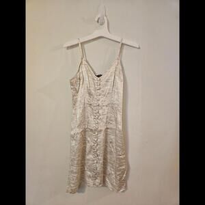 NWT Abercrombie and Fitch Ivory Spaghetti Strap Mini Dress XS